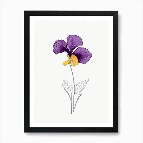 Pansy floreale linea - pansy, minimale