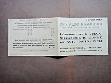 1913-Ditta ALDO RIMONDINI Bologna-Vulcanizzazione gomme-Auto, Moto, Cicli+
