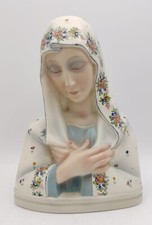 LENCI " MADONNA " Scultura In Ceramica  Smaltata Opaca In Policromia  To Anni 30