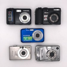 Lot of 5 Canon SD300 IXUS 40 Fijifilm JV250 A400 Nikon 5100 Samsung S500