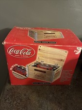 Radio orologio cassa in legno Coca Cola ritirata nuova con scatola
