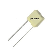 Kemet MKT 1uF/50V, condensatore in poliestere radiale, p: 5mm, R82CC4100AA60J