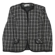 Giacca donna VIA NOLA tweed bianco e nero S misto cotone stile classico
