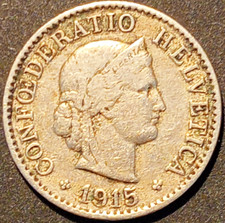 MONETA  DA  5  CENTESIMI 1915  CONFEDERAZIONE HELVETICA -DA COLLEZIONE