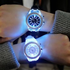 Orologio LED luminoso per uomo e donna studenti amanti gelatina orologi unisex