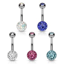 Piercing Ombelico Acciaio Chirurgico Cristallo Austriaco