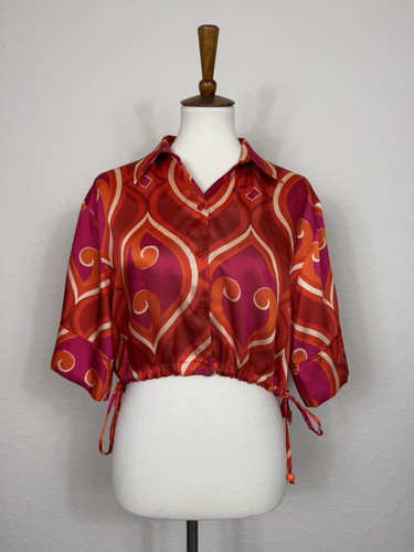 Blusa zara multicolore stampa - blusa,
