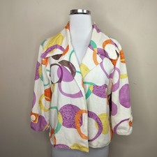 Giacca lino stampa colorata