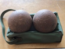 N.2 COPPIA BOCCE IN LEGNO - VECCHIE ANTICHE VINTAGE