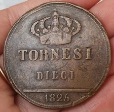 ITALIA *** NAPOLI *** BIG 10 TORNASI *** 1825 *** BELLO *** TIPO 1 ANNO *** m8