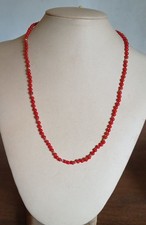 Collana corallo rosso sardegna naturale vintage  50cm - 2mm circa e argento 925
