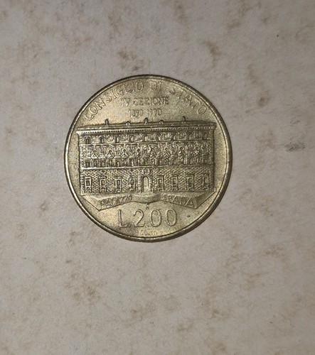 Moneta 200 lire consiglio - , di