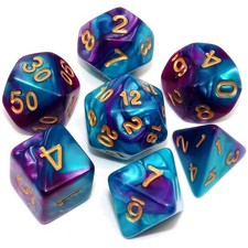 Set dadi poliedrici blu - set,