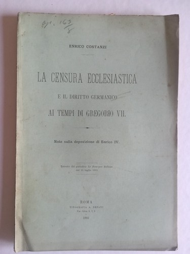 Censura ecclesiastica il - la, e