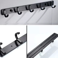 Appendiabiti Attaccapanni da Parete Muro con 5 Ganci Nero Acciaio per Ingresso