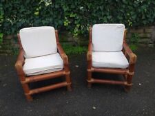 COPPIA POLTRONE VINTAGE IN BAMBOO DA GIARDINO TERRAZZO MODERNARIATO