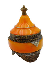 SCATOLA PORTA GIOIE MAROCCHINO  - METALLO BERBERO E BACHELITE