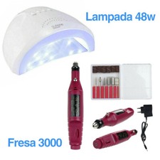 KIT RICOSTRUZIONE UNGHIE PROFESSIONALE LAMPADA SUN ONE 48W + FRESA PER UNGHIE