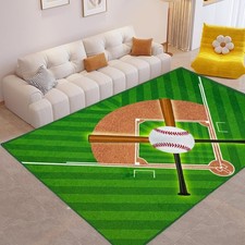 Washable Low Pile Baseball Rug