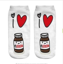 +  CALZINI DONNA LOVE NUTELLA CALZE IDEA REGALO CALZETTONI SOCKS FANTASMINI