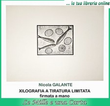 XILOGRAFIA originale di GALANTE NICOLA limoni e pesci firmata numerata incisione