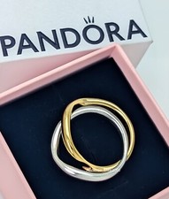 Anello nuovo 100% autentico PANDORA Essenza fasce intrecciate bicolore 163262C00