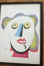 ENRICO BAJ. Acquarello su