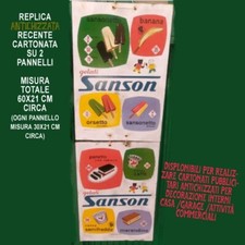 Replica Recente No Anni 60 Gelati Cartonato Sanson Insegna Targa Bar Gelateria 