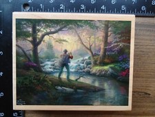 Timbro gomma Thomas Kinkade NON VA MOLTO MEGLIO paesaggio pesca TK-104T