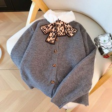 Cardigan Donna Grigio Collo In
