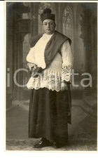 1920 ca MILANO Ritratto di sacerdote in veste talare *Foto cartolina FARABOLA