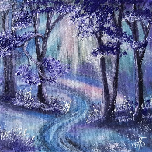 Quadro originale olio - , foresta