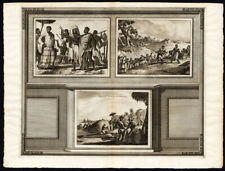 Rara stampa antica-AFRICA OCCIDENTALE-SENEGAL-COSTUME-FUNERALE-Pieter van der Aa-1725