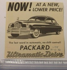 Pubblicità Packard Ultramatic Drive del 1950