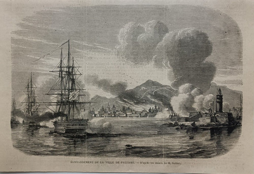 Stampa antica 1860 palermo - antica,