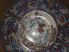 Antico Piatto maiolica lustro Gualdo Tadino
