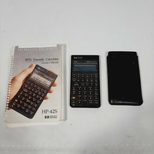 Calcolatrice HP RPN Scientific custodia manuale 42S testata si accende