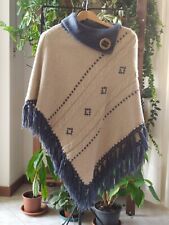 Poncho donna color panna, misto lana, condizioni quasi perfette