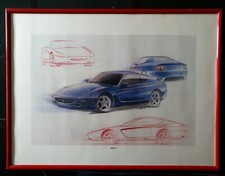 Ferrari QUADRO 455 GT - Incorniciato con vetro di dimensioni 66,5x50 cm