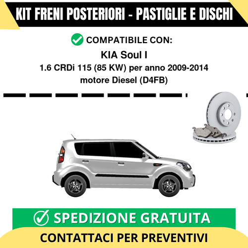 Kit freni posteriori per - per, kia