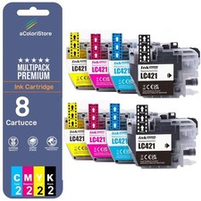8 cartucce per BROTHER DCP-J1050DW DCP-J1140DW MFC-J1010DW DCP-J1800DW LC421