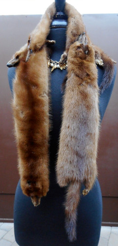 Sciarpa vintage marrone ermine