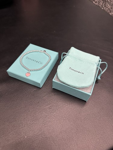 Tiffany pink heart tag bead - tiffany,