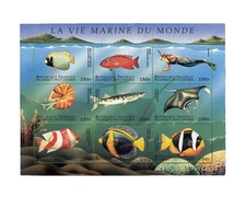 1998 FOGLIO FRANCOBOLLO PESCE