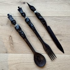 Vintage Carved Wooden Salad