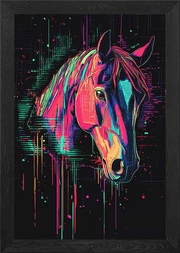 Ritratto cavallo neon - ritratto, al