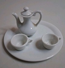 Mini servizio da tè in porcellana bianco made in Japan casa delle bambole