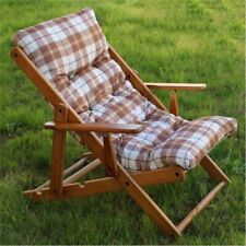 POLTRONA RELAX MARRONE SCOZZESE COMODONA IN LEGNO 3POSIZIONI CUSCINO IMBOTTITO