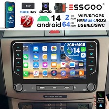 Autoradio DAB 64G Android14 Carplay GPS NAV per VW GOLF 5 6 Touran Passat Tiguan