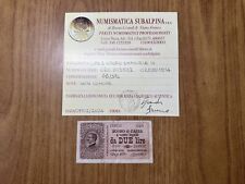 BUONO DI CASSA 2 LIRE VITTORIO